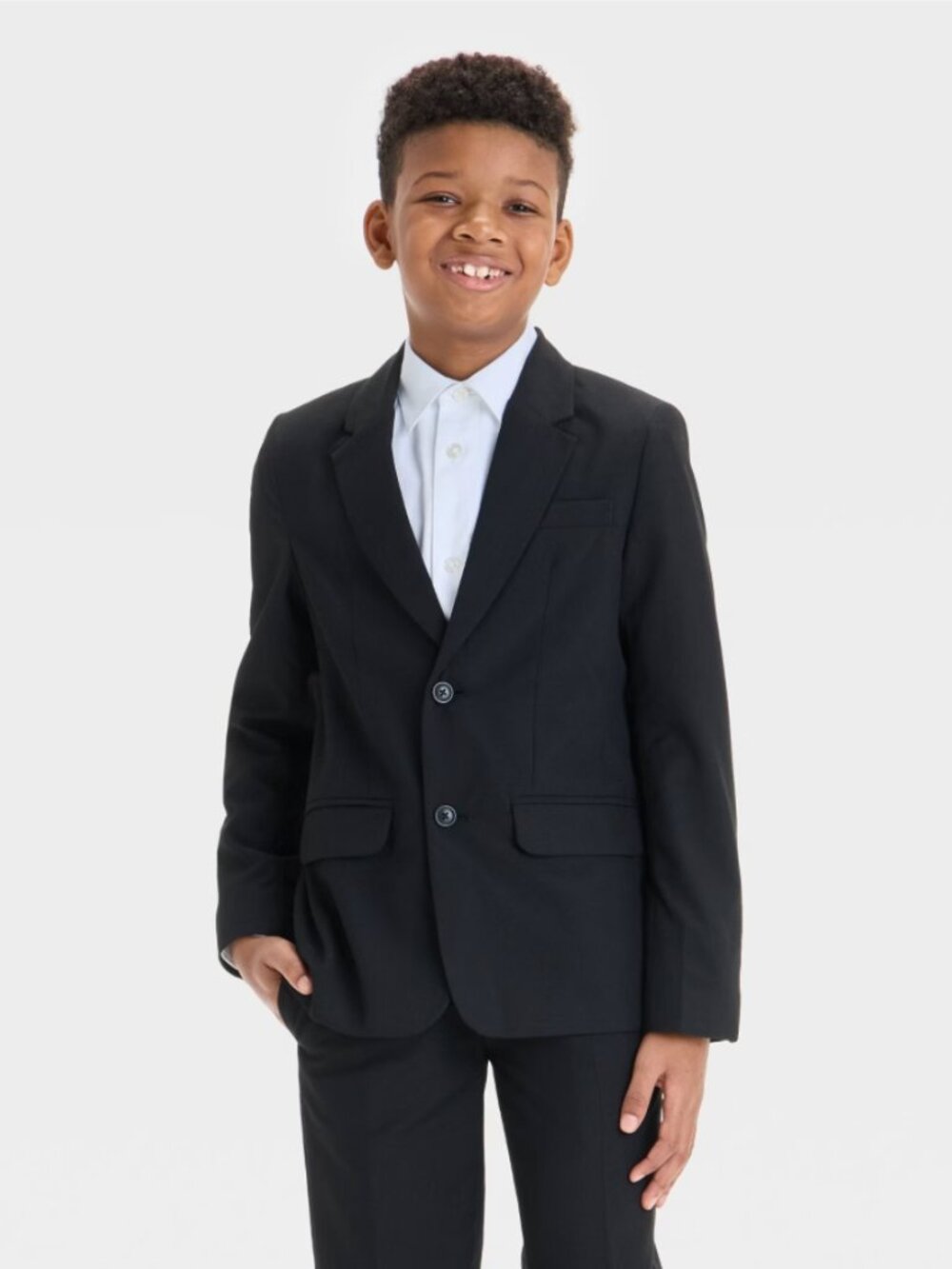 Cat Jack 16 Boys Suit Jacket Notched Collar Black